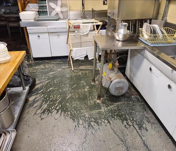 Sewage back up affecting a Commercial Kitchen